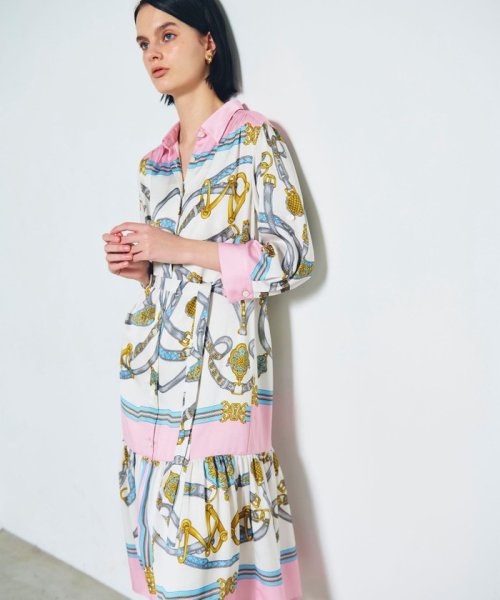 GRACE CONTINENTAL 美品 ニットワンピース スカーフ カーキ すくえ 