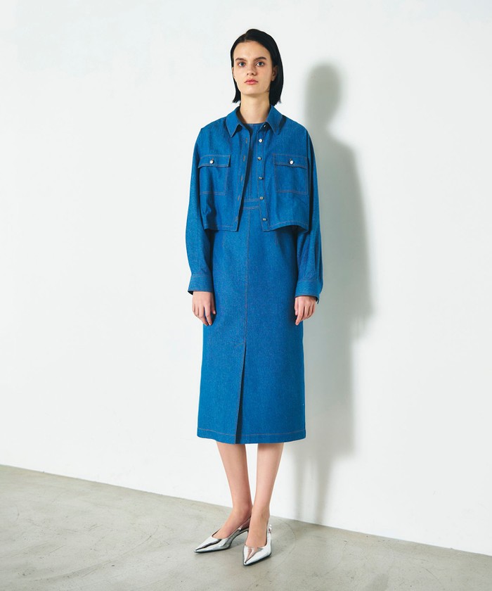 GRACECONTINENTAL セットデニムワンピース サックス 38 GRACECONTINENTAL セットデニムワンピース サックス 38
