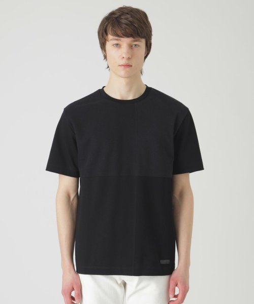 BLACK LABEL CRESTBRIDGE(BLACK LABEL CRESTBRIDGE)/シャドーチェックパッチワークTシャツ/ブラック