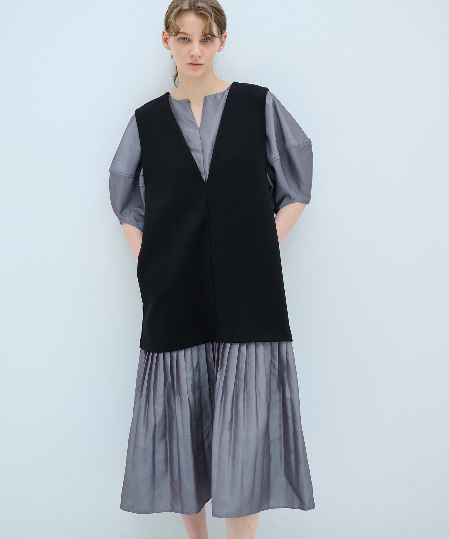 ランバンオンブルー☆ワンピース☆ネイビー☆36☆定価47300円