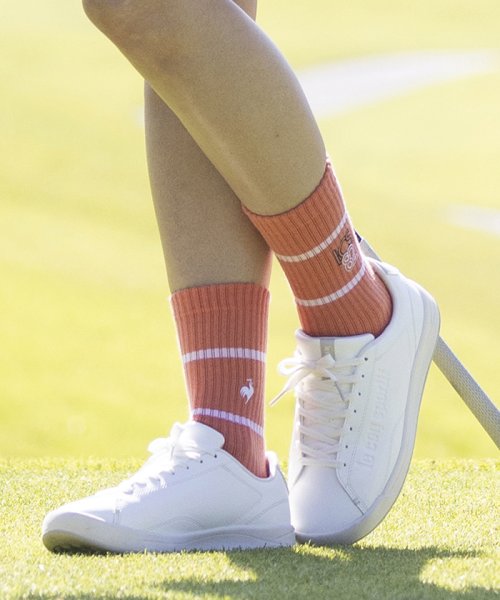 le coq sportif GOLF (ルコックスポルティフ（ゴルフ）)/シーズンロゴレギュラー丈ソックス/オレンジ