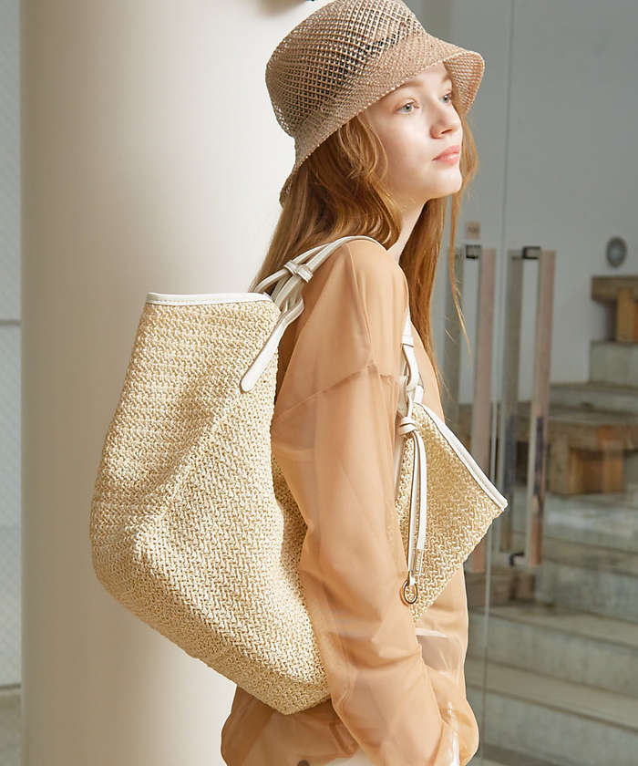 LOWELLThings Amaca/サマーLOOKトートバッグ アイボリー F LOWELLThings Amaca/サマーLOOKトートバッグ アイボリー F