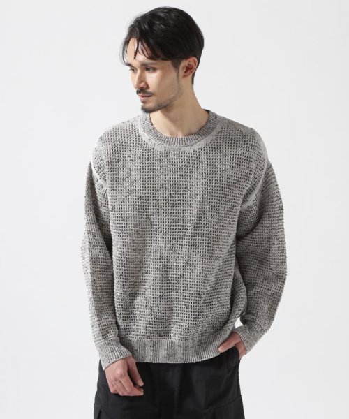 YOKE/ヨーク/MESH KNITTED CREWNECK SWEATER KNITTED CREWNECK