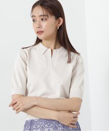 N Natural Beauty Basic(エヌナチュラルビューティベーシック)/ビオグレース半袖ポロネックニット/オフ