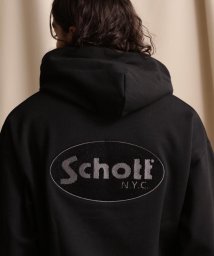Schott(ショット)/WEB LIMITED/HOODED SWEAT OVAL CHENILLE LOGO/オーバル ロゴ パーカー /ブラック