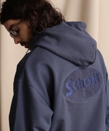 Schott(ショット)/WEB LIMITED/HOODED SWEAT OVAL CHENILLE LOGO/オーバル ロゴ パーカー /ネイビー