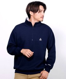 SB Select(エスビーセレクト)/GERRY 胸裏起毛ワンポイント刺繍ハーフZIP長袖トレーナー/ネイビー