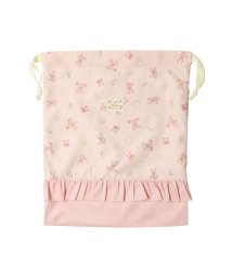 Kids Foret(キッズフォーレ)/【子供服】 Kids Foret (キッズフォーレ) 花・くま柄総柄巾着袋・きんちゃく袋【L】B13621/ピンク