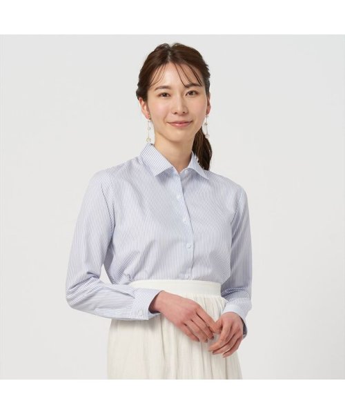 TOKYO SHIRTS(TOKYO SHIRTS)/【ECOVERO(TM)】 形態安定 レギュラー衿 長袖 レディースシャツ/ブルー