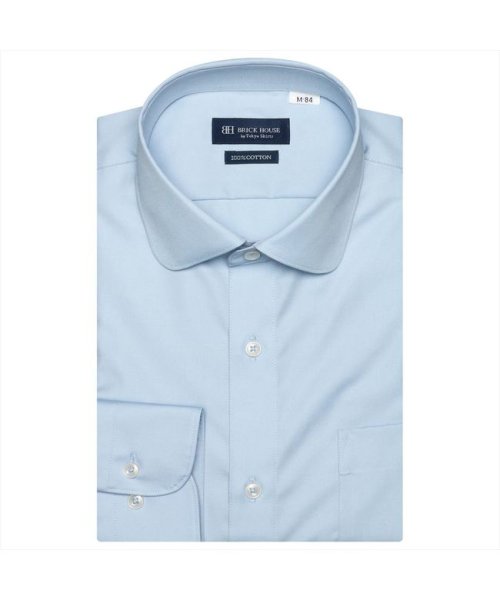 TOKYO SHIRTS(TOKYO SHIRTS)/形態安定 ラウンドカラー 綿100% 長袖 ワイシャツ/ブルー