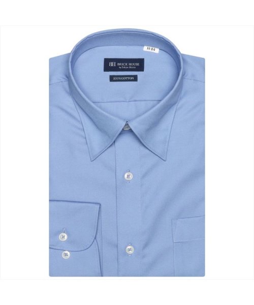 TOKYO SHIRTS(TOKYO SHIRTS)/形態安定 スナップダウンカラー 綿100% 長袖 ワイシャツ/ブルー