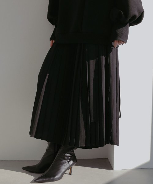 MIELI INVARIANT(ミエリ インヴァリアント)/SENSU Pleat Wide Pants/ブラック