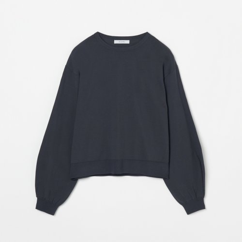 HELIOPOLE(エリオポール)/HIGH GAUGE CROPPED CREW NECK/チャコールグレー