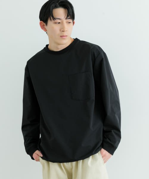 ITEMS URBANRESEARCH(アイテムズアーバンリサーチ（メンズ）)/撥水×イージーケア 裾ドロストTops/BLK