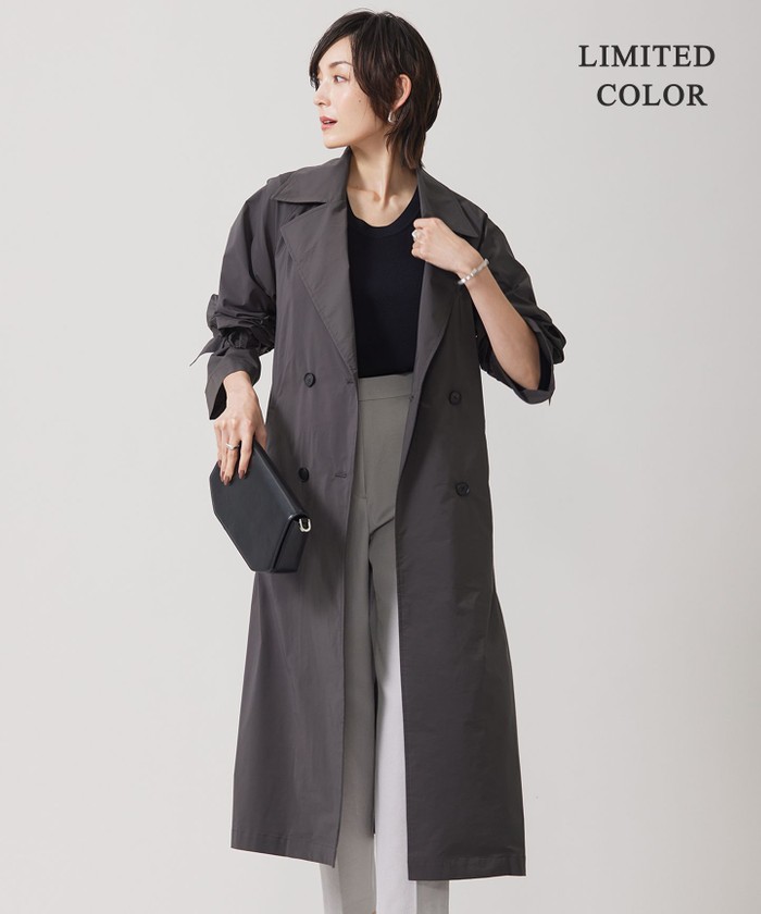 ICB コート　44大きいサイズ CLASSY.1月号掲載】WoolRever ロングコート （トレンチコート