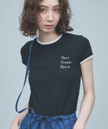 GALLARDAGALANTE(ガリャルダガランテ)/【PEAS】リンガーTシャツ/ブラック