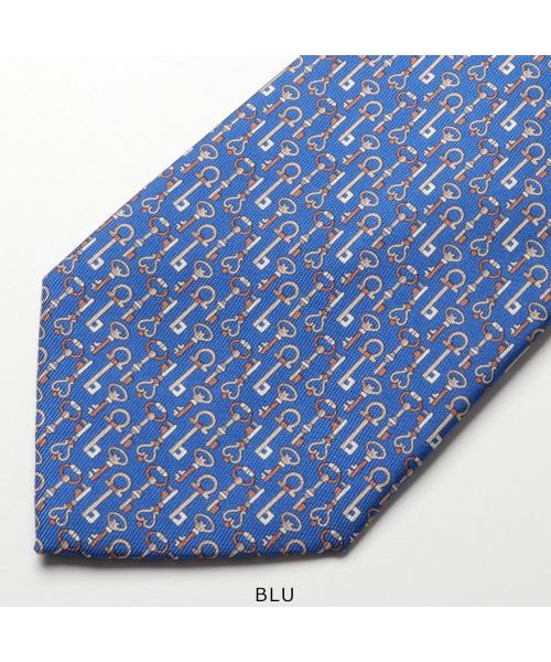 Salvatore Ferragamo ネクタイ 青色 パターン入り シルク製 【公式通販】