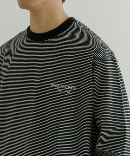 URBAN RESEARCH(アーバンリサーチ)/RUSSELL ATHLETIC　LONG－SLEEVE T－SHIRTS/BK×WH