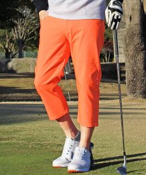 TopIsm(トップイズム)/ゴルフパンツ メンズ クロップドパンツ ストレッチ ゴルフウェア ハーフパンツ チノパン ショートパンツ スポーツウェア 無地 7分丈 大きいサイズ/オレンジ