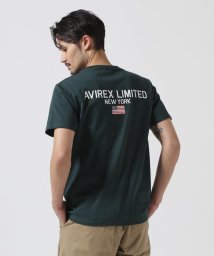 AVIREX(AVIREX)/《WEB&DEPOT限定》SHORT SLEEVE CREW NECK T－SHIRT 'AVIREX LIMITED NY' /ダークグリーン