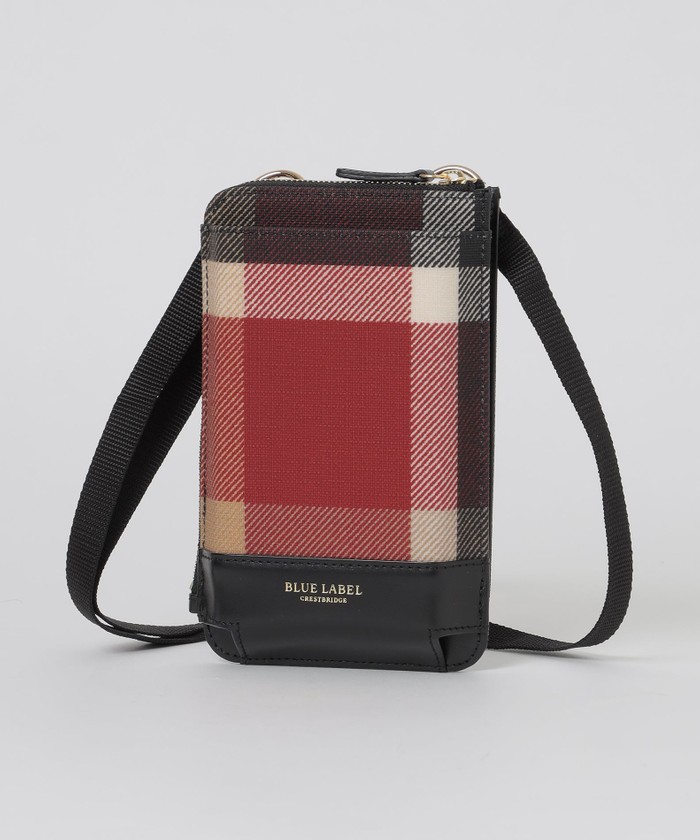 【BLUE LABEL CRESTBRIDGE】チェック スマホポシェット クレストブリッジチェックPVCスマホポシェット（ウォレット