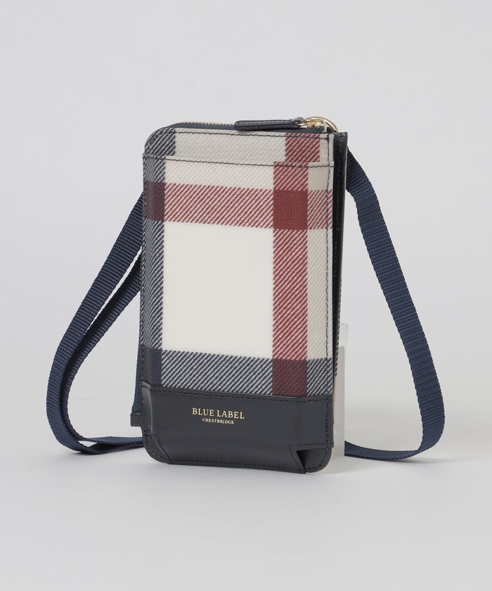 クレストブリッジチェックPVCスマホポシェット(505859240)｜阪急