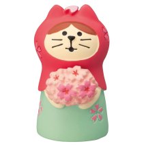 cinemacollection/まったり花宴 マスコット ねこずきん桜 concombre デコレ ミニチュア オブジェ ディスプレイ 置物 グッズ /505897800