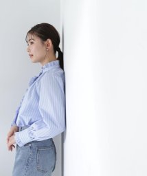 NATURAL BEAUTY BASIC(ナチュラルビューティーベーシック)/ハイネックフリルブラウス　24SS/ブルーベース2