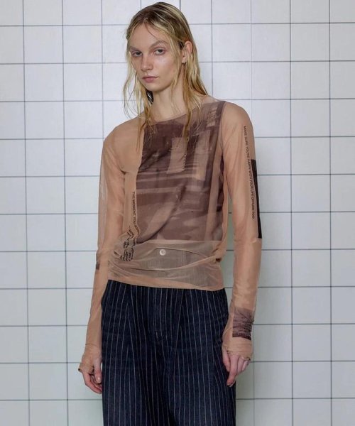 MAISON SPECIAL/メゾンスペシャル/Photo Print Mesh Tops(505899226 