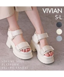 Vivian/厚底プラットフォームベルクロダッドサンダル/505899433
