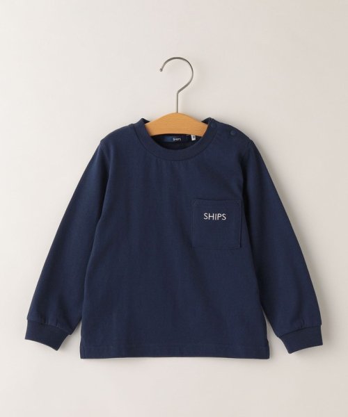 SHIPS KIDS(シップスキッズ)/SHIPS KIDS:80～90cm / SHIPS ロゴ 長袖 TEE/ネイビー