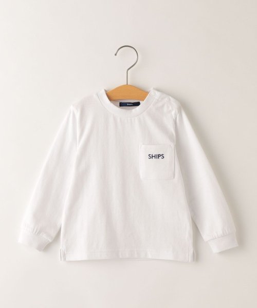 SHIPS KIDS(シップスキッズ)/SHIPS KIDS:80～90cm / SHIPS ロゴ 長袖 TEE/オフホワイト