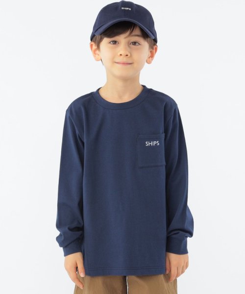 SHIPS KIDS(シップスキッズ)/SHIPS KIDS:100～130cm / SHIPS ロゴ 長袖 TEE/ネイビー