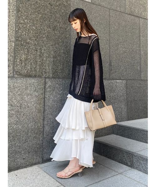 フレイアイディーアシメフリルティアードスカート