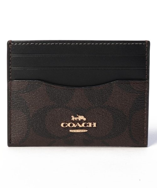 COACH(コーチ)/コーチ CH415 カードケース シグネチャー レディース/ブラウン/ブラック