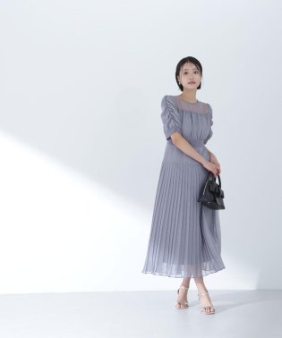 NATURAL BEAUTY BASIC/シアードットプリーツワンピース/505899096