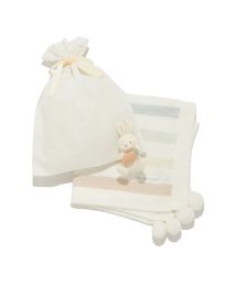 gelato pique Kids＆Baby(gelato pique Kids＆Baby)/【ラッピング済み】【BABY】ベビモコ5ボーダーブランケット＆うさぎラトルSET/MNT