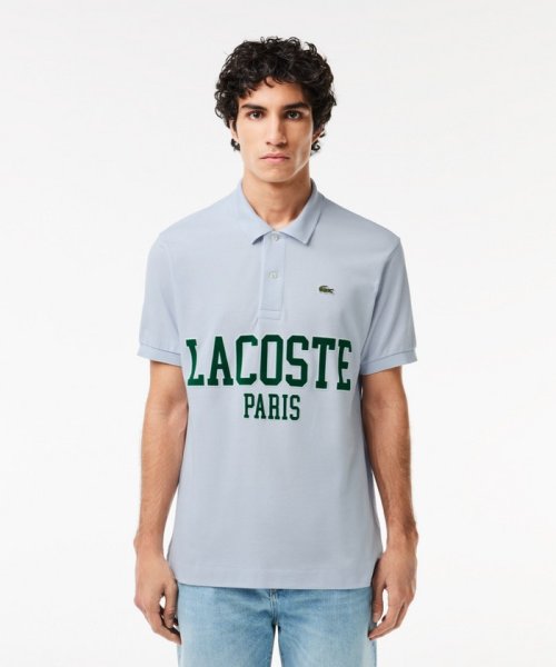 LACOSTE Mens(ラコステ　メンズ)/オーバーサイズネームプリントポロシャツ/ライトブルー