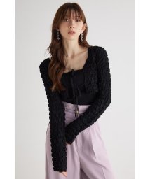 rienda(リエンダ)/シャーリングカーデSET Knit TOP/BLK