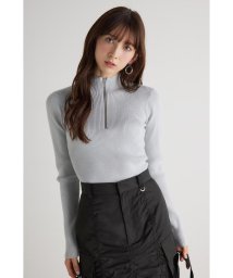 rienda/ウォッシャブルハーフZIP 2way Knit TOP/505901814