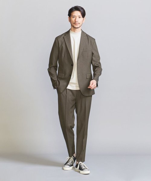 【WEB限定 WARDROBE SMART】LANATEC セットアップ/背抜きジャケット＆イージーパンツ LANATEC 品名：byS B88 W76 H92 JKT 1P LANTEC OX JKT/1P WARDROBE 遠目でみると無地のように見えますが