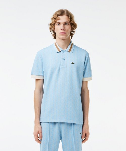 LACOSTE Mens(ラコステ　メンズ)/モノグラムジャカード半袖ポロシャツ/ライトブルー
