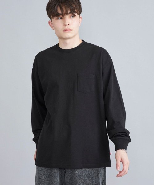 coen(coen)/USAコットンロングスリーブTシャツ/BLACK