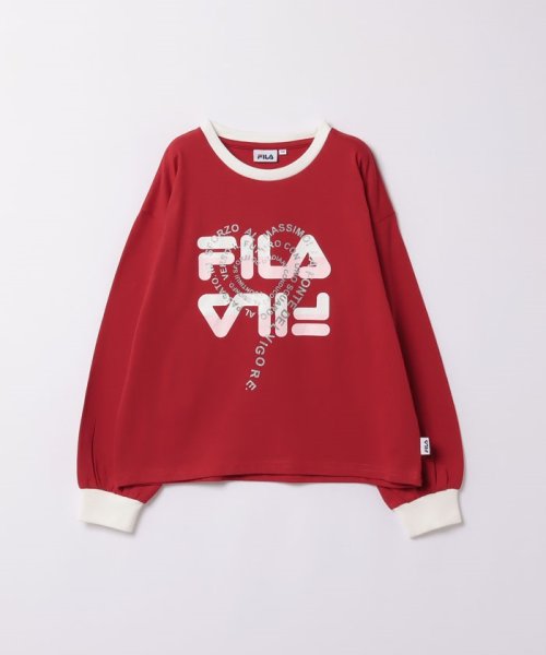 FILA（School Kids）(フィラ（スクール　キッズ）)/FILA女児長袖Tシャツ/レッド