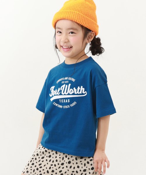 devirock(デビロック)/デビラボ BIGシルエット プリント半袖Tシャツ 子供服 キッズ ベビー 男の子 女の子 トップス 半袖Tシャツ Tシャツ /ブルー