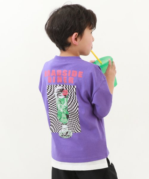 devirock(デビロック)/デビラボ BIGシルエット プリント半袖Tシャツ 子供服 キッズ ベビー 男の子 女の子 トップス 半袖Tシャツ Tシャツ /パープル系3