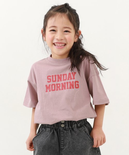 devirock(デビロック)/デビラボ BIGシルエット プリント半袖Tシャツ 子供服 キッズ ベビー 男の子 女の子 トップス 半袖Tシャツ Tシャツ /ダークピンク