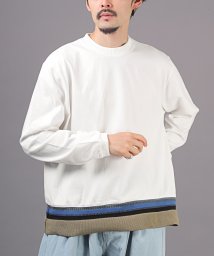 LUXSTYLE/TRAP/U(トラップユー)裾リブジャガード切替ロンT/ロンT メンズ 長袖Tシャツ ロングスリーブ 無地 綿 コットン ジャガード 切替/505899553