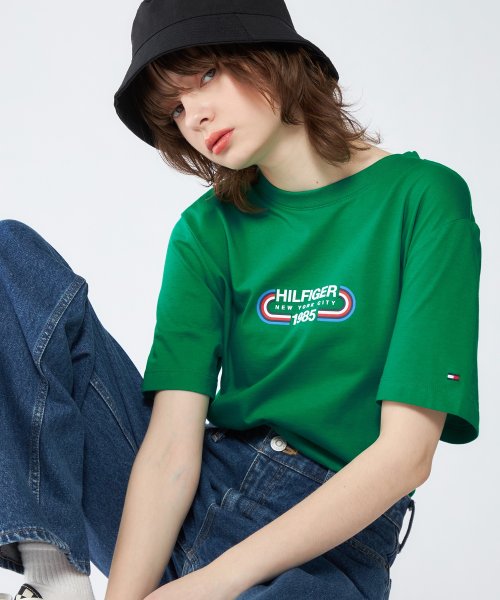 TOMMY HILFIGER(トミーヒルフィガー)/【オンライン・一部店舗限定】トラックロゴTシャツ/グリーン