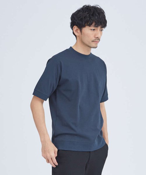 ABAHOUSE(ABAHOUSE)/【リブ付】シルケット ポンチ 半袖 Tシャツ/グリーン